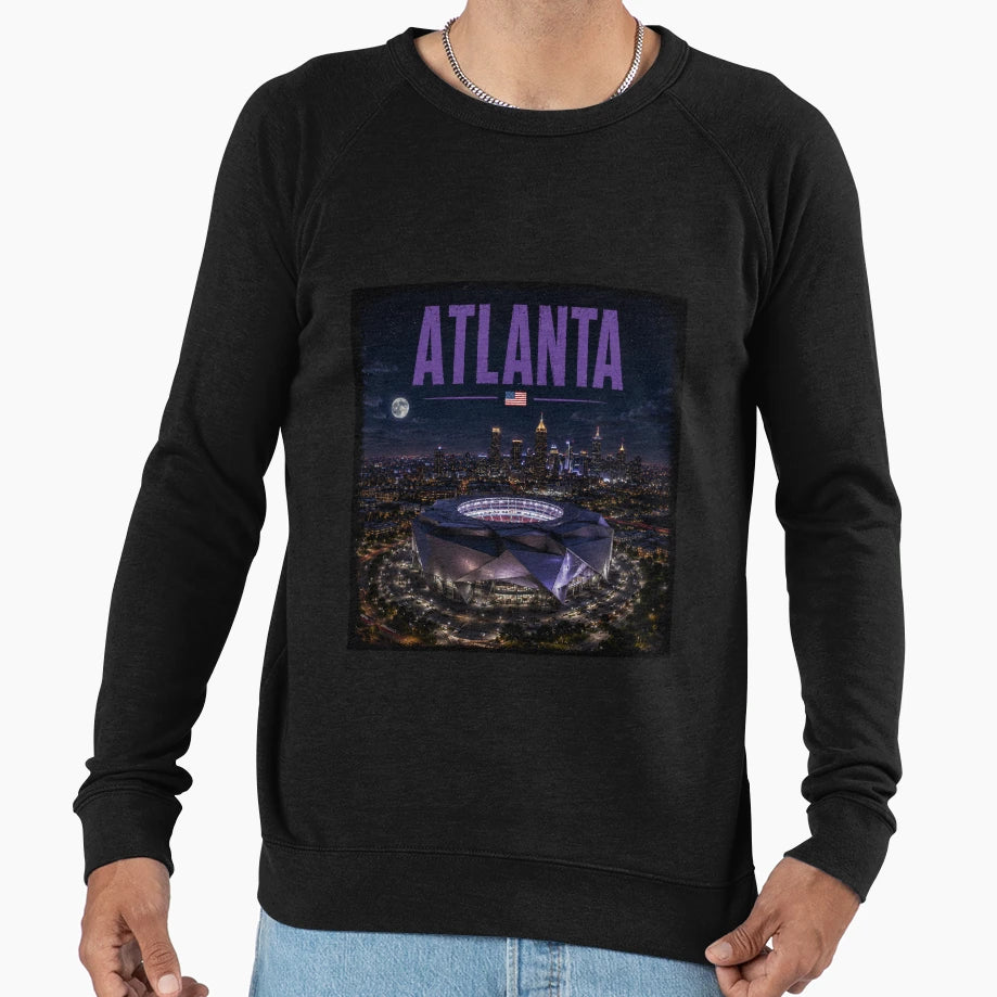 Atlanta Cinematic Stadium Us Flag Sweatshirt - Novelty Apparel for Adults - T-Shirt, Sweatshirt, Hoodie
