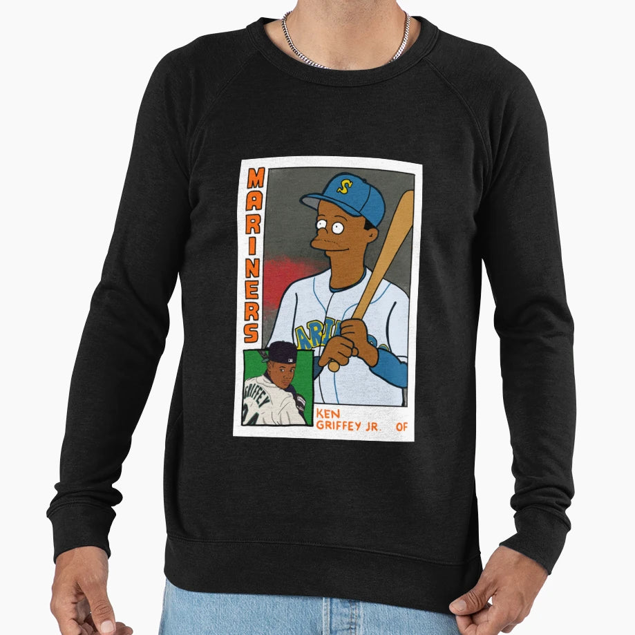 Homer Bat Ken Griffey Jr Simpsons Sweatshirt - Unique Graphic Unisex - T-Shirt, Sweatshirt, Hoodie