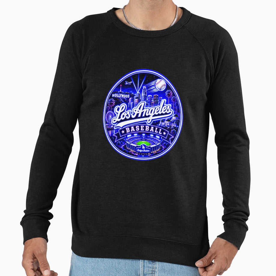 Los Angeles Baseball Neon Sweatshirt - Casual Everyday Wear for Adults - T-Shirt, Sweatshirt, Hoodie