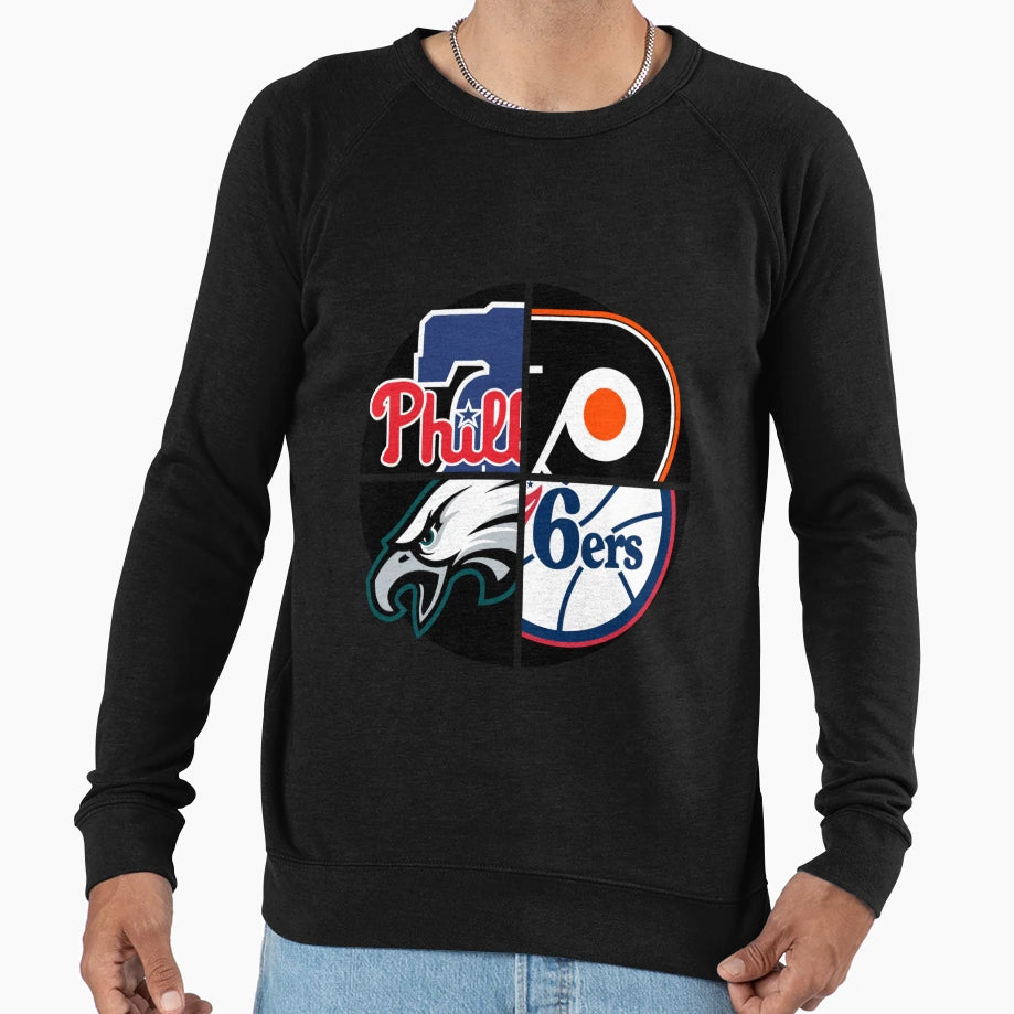 Philadelphia Sports Quad Sweatshirt - Custom Art Print Men Women - T-Shirt, Sweatshirt, Hoodie