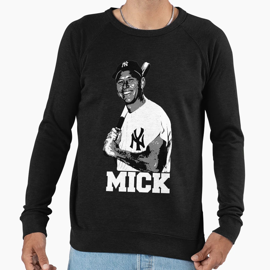 Mickey Mantle Sweatshirt - Aesthetic Graphic Men Women - T-Shirt, Sweatshirt, Hoodie