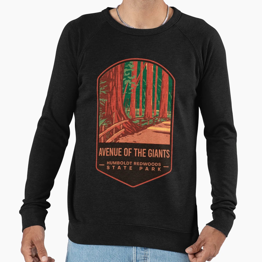 Avenue Giants Redwoods State Park Sweatshirt - Custom Art Print for Adults - T-Shirt, Sweatshirt, Hoodie