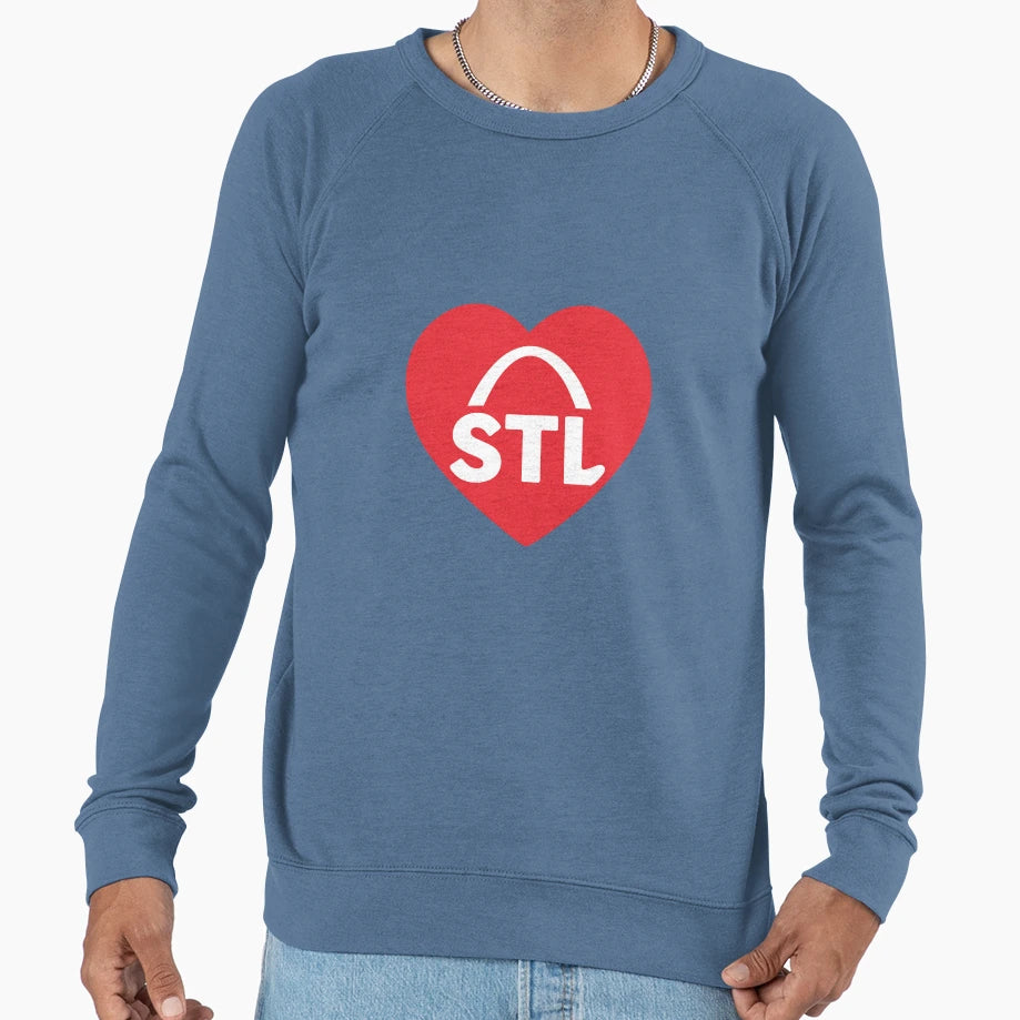 St Louis Heart Cardinals Colors Sweatshirt - Graphic Print for Adults - T-Shirt, Sweatshirt, Hoodie