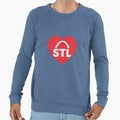 St Louis Heart Cardinals Colors Sweatshirt - Graphic Print for Adults - T-Shirt, Sweatshirt, Hoodie