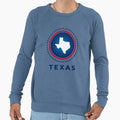 Texas Map And Us Flag Colors Sweatshirt - Graphic Print for Adults - T-Shirt, Sweatshirt, Hoodie
