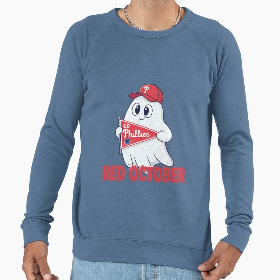 Red October Phillies Ghost Sweatshirt - Minimalist Print Men Women - T-Shirt, Sweatshirt, Hoodie