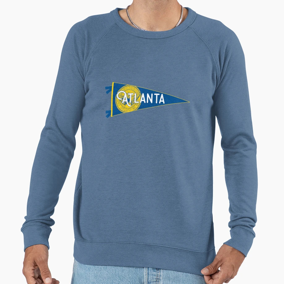 Atlanta Flag Pennant Sweatshirt - Casual Everyday Wear Unisex - T-Shirt, Sweatshirt, Hoodie