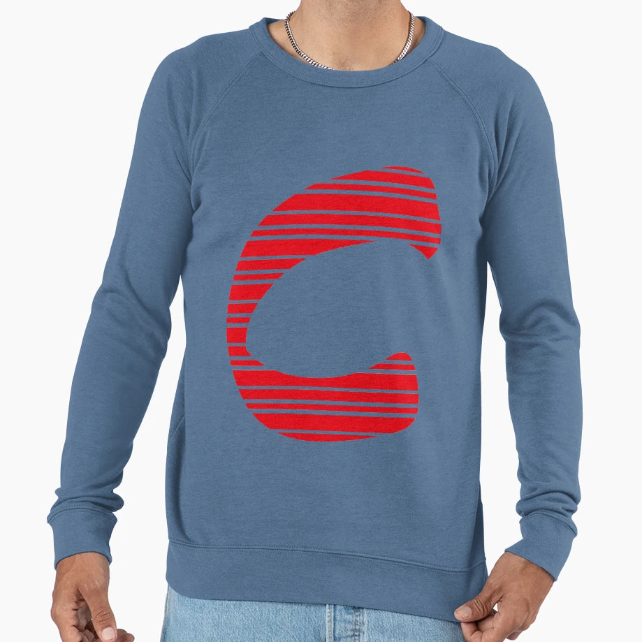 Monogram Letter Red Stripe Sweatshirt - Trendy Graphic Men Women - T-Shirt, Sweatshirt, Hoodie