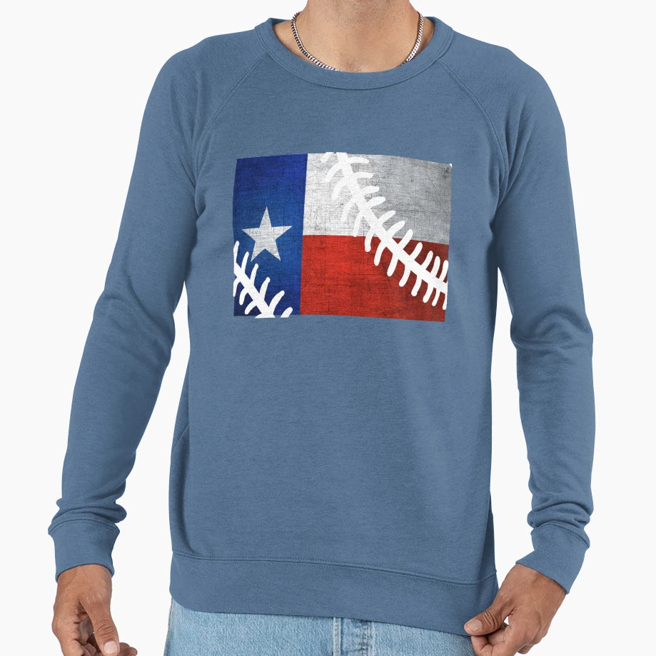 Texas Baseball Flag Sweatshirt - Trendy Graphic Men Women - T-Shirt, Sweatshirt, Hoodie
