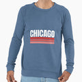 Fun Chicago Red Blue Striped Sweatshirt - Custom Art Print for Adults - T-Shirt, Sweatshirt, Hoodie