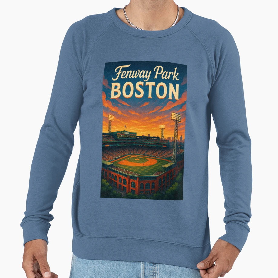 Sunset Over Fenway Park Boston Sweatshirt - Fun Novelty Design Men Women - T-Shirt, Sweatshirt, Hoodie