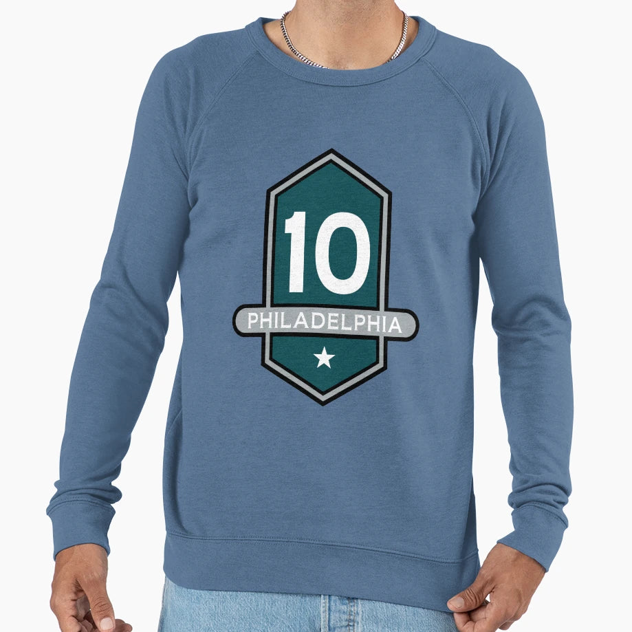 Philadelphia 10 Emblem Sweatshirt - Minimalist Print for Adults - T-Shirt, Sweatshirt, Hoodie
