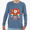 Crossed Bats And Baseball Double Sweatshirt - Fun Novelty Design Men Women - T-Shirt, Sweatshirt, Hoodie