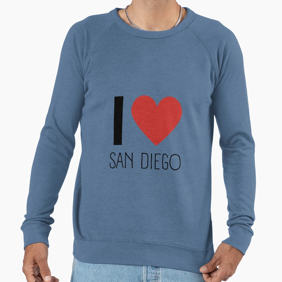 I Love San Diego Sweatshirt - Minimalist Print Unisex - T-Shirt, Sweatshirt, Hoodie