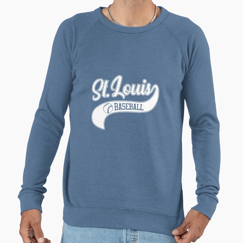 St Louis Baseball Swoosh Sweatshirt - Casual Everyday Wear Unisex - T-Shirt, Sweatshirt, Hoodie