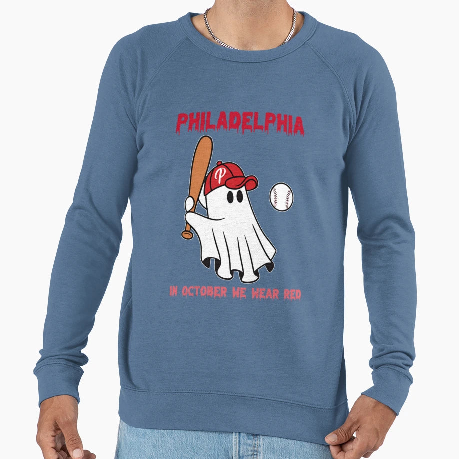 Phillies Ghost Pumpkin Sweatshirt - Fun Novelty Design Men Women - T-Shirt, Sweatshirt, Hoodie