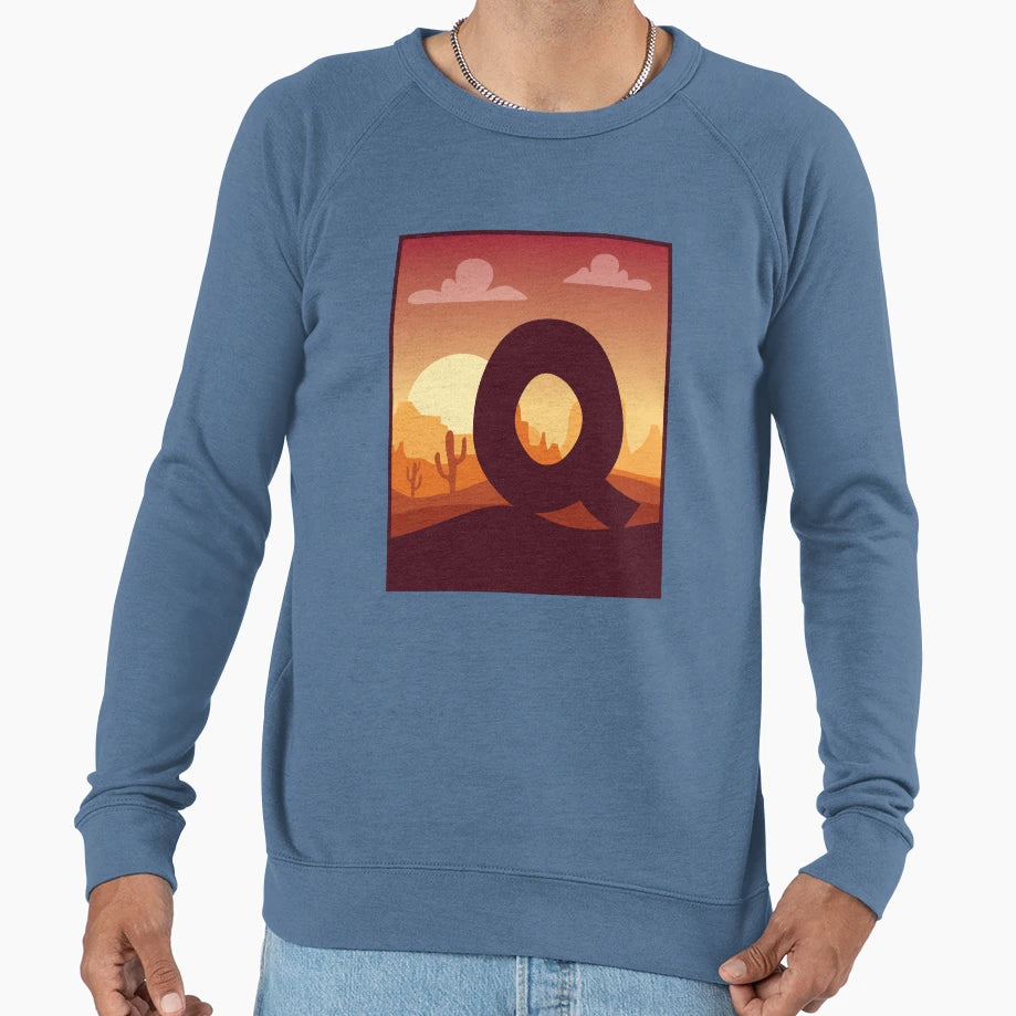 Letter Q Desert Sweatshirt - Novelty Apparel Men Women - T-Shirt, Sweatshirt, Hoodie