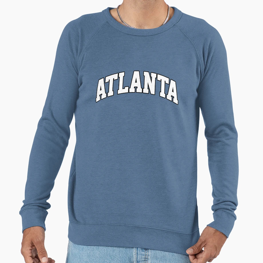 Atlanta White Varsity Logo Sweatshirt - Novelty Apparel for Adults - T-Shirt, Sweatshirt, Hoodie