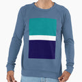 Teal White Navy Blue Plain Color Sweatshirt - Aesthetic Graphic Unisex - T-Shirt, Sweatshirt, Hoodie