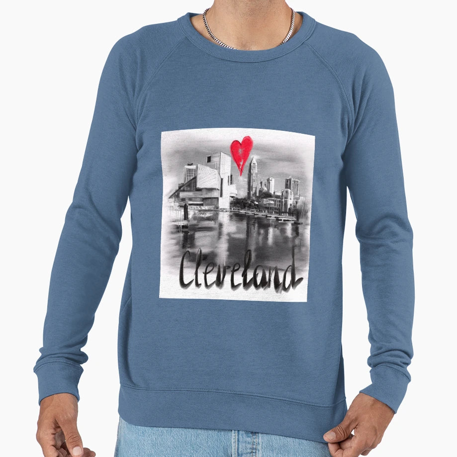 I Love Cleveland Sweatshirt - Custom Art Print Unisex - T-Shirt, Sweatshirt, Hoodie