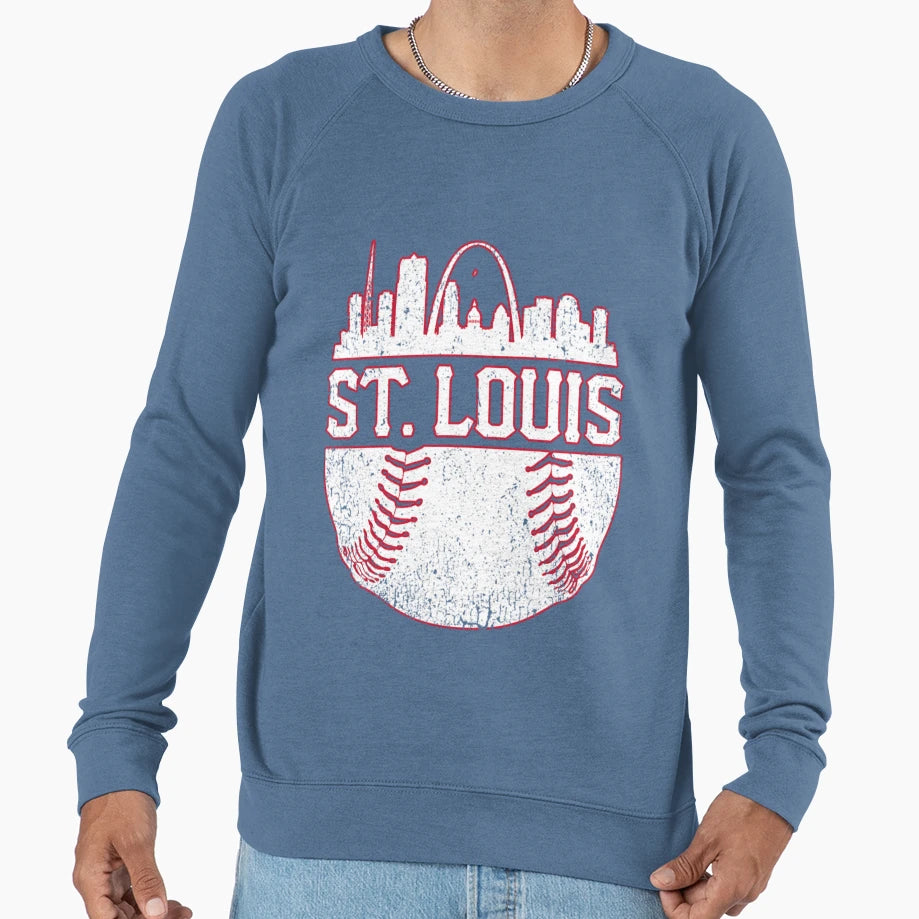 St Louis Skyline Cardinal Sweatshirt - Fun Novelty Design Unisex - T-Shirt, Sweatshirt, Hoodie