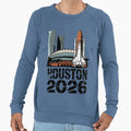 Houston 2026 Space Shuttle Football T-Shirt - Novelty Apparel for Adults - T-Shirt, Sweatshirt, Hoodie