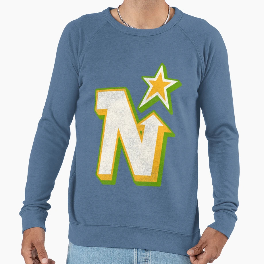 Defunct Minnesota North Stars Hockey Sweatshirt - Minimalist Print Unisex - T-Shirt, Sweatshirt, Hoodie