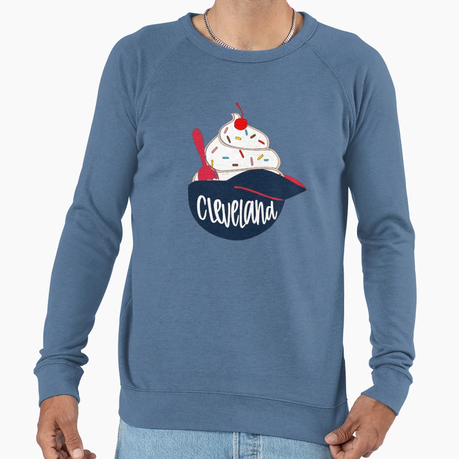 Cleveland Baseball Ice Cream Sweatshirt - Streetwear Style for Adults - T-Shirt, Sweatshirt, Hoodie