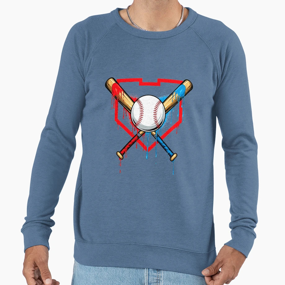 American Baseball Drip Graffiti Sweatshirt - Trendy Graphic for Adults - T-Shirt, Sweatshirt, Hoodie
