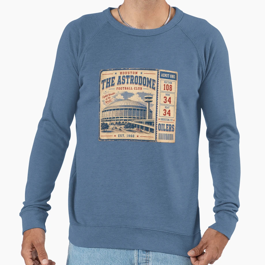 Astrodome Football Club Ticket T-Shirt - Aesthetic Graphic Men Women - T-Shirt, Sweatshirt, Hoodie
