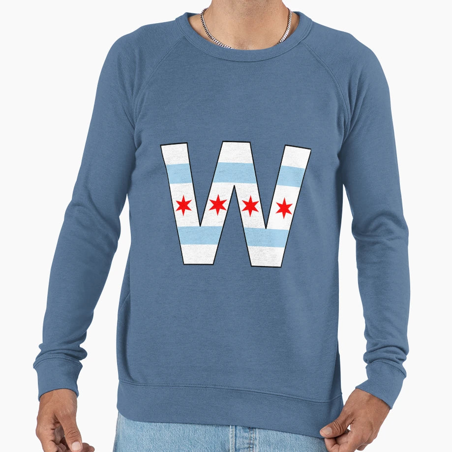 Fly W Chicago City Flag Sweatshirt - Casual Everyday Wear for Adults - T-Shirt, Sweatshirt, Hoodie