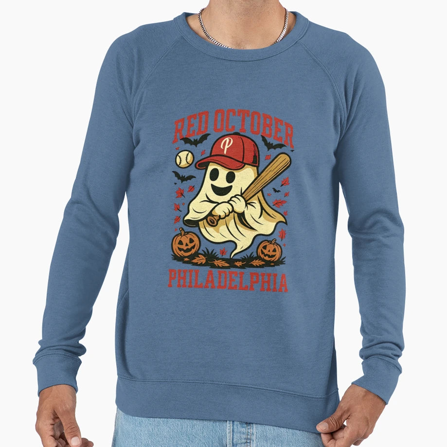 Phillies Ghost Pumpkin Sweatshirt - Novelty Apparel Unisex - T-Shirt, Sweatshirt, Hoodie