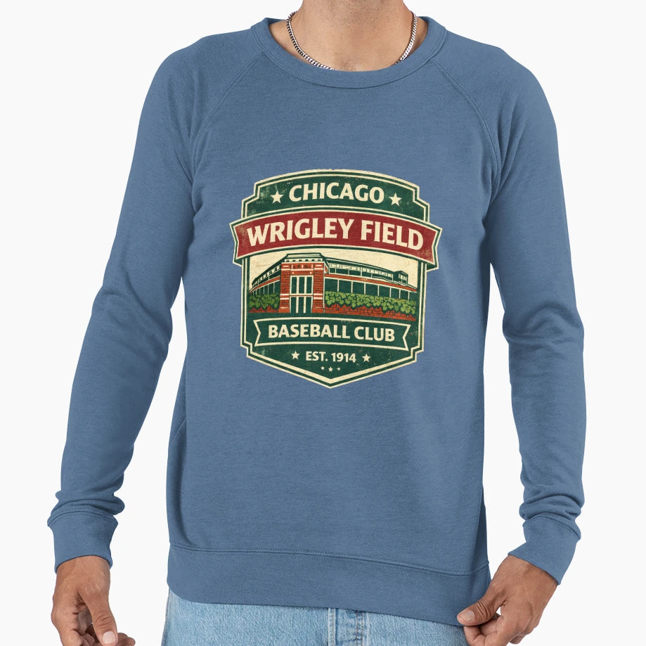 Chicago Wrigley Field Baseball Badge T-Shirt - Streetwear Style Men Women - T-Shirt, Sweatshirt, Hoodie