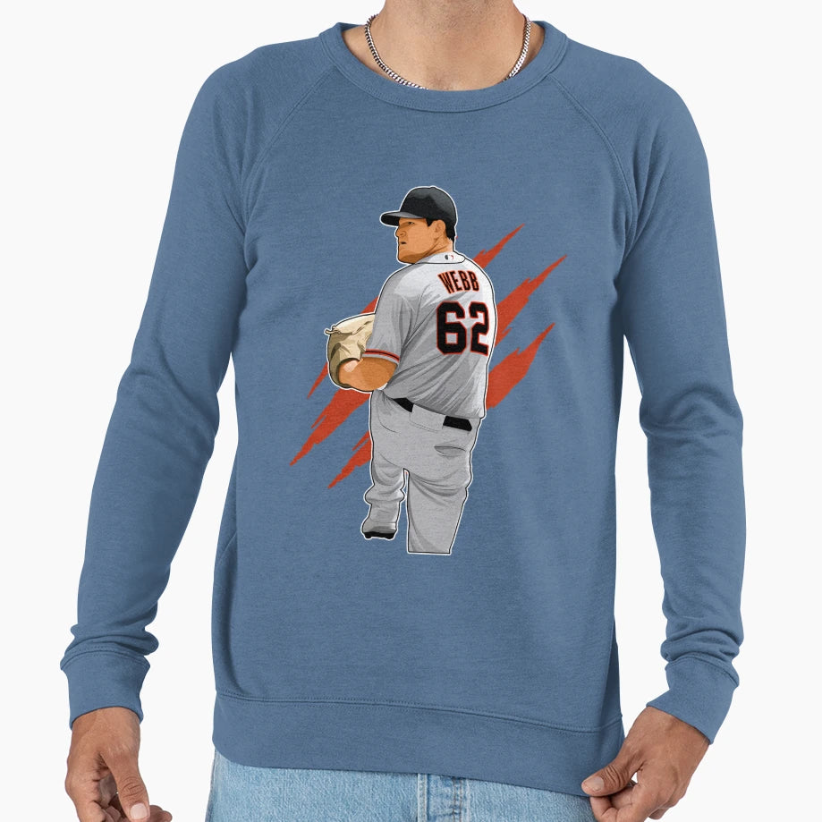 Logan Webb Throw Pitch 62 Claw Sweatshirt - Minimalist Print Unisex - T-Shirt, Sweatshirt, Hoodie