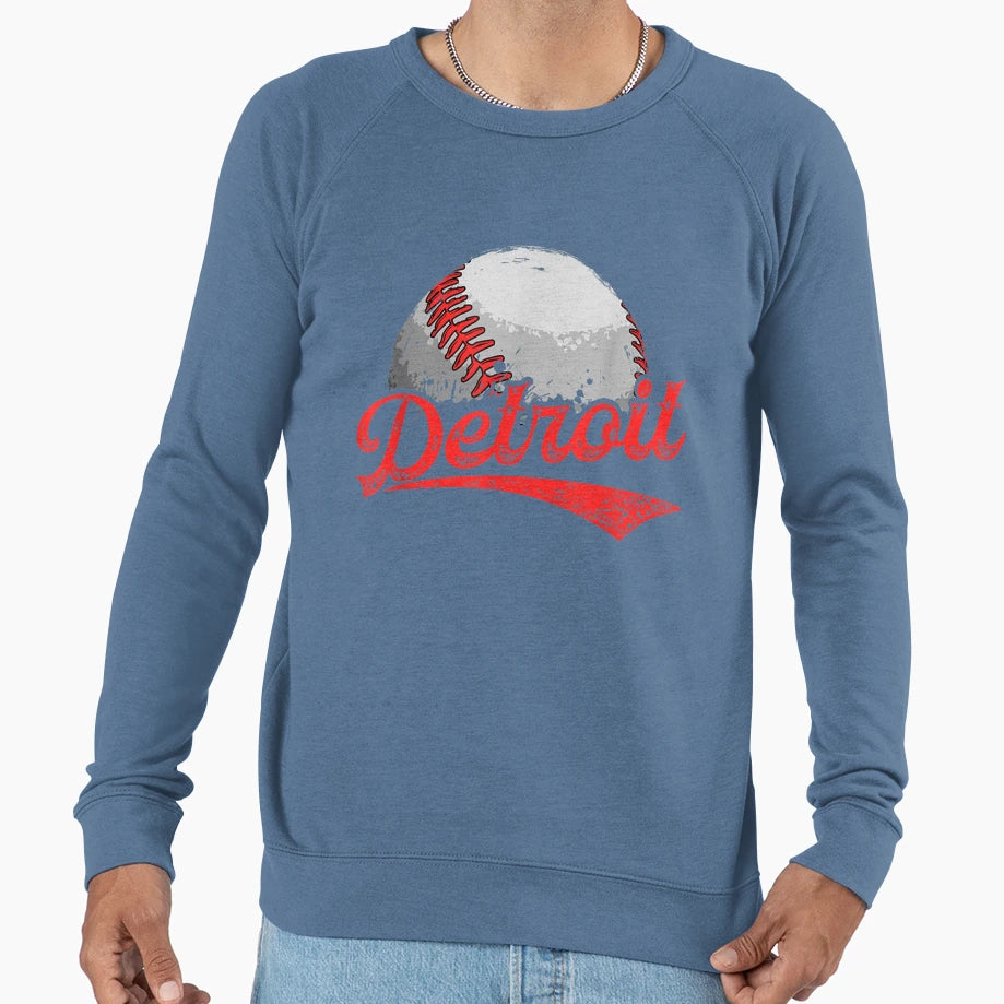 Detroit Cityscape Baseball Lover Sweatshirt - Fun Novelty Design for Adults - T-Shirt, Sweatshirt, Hoodie