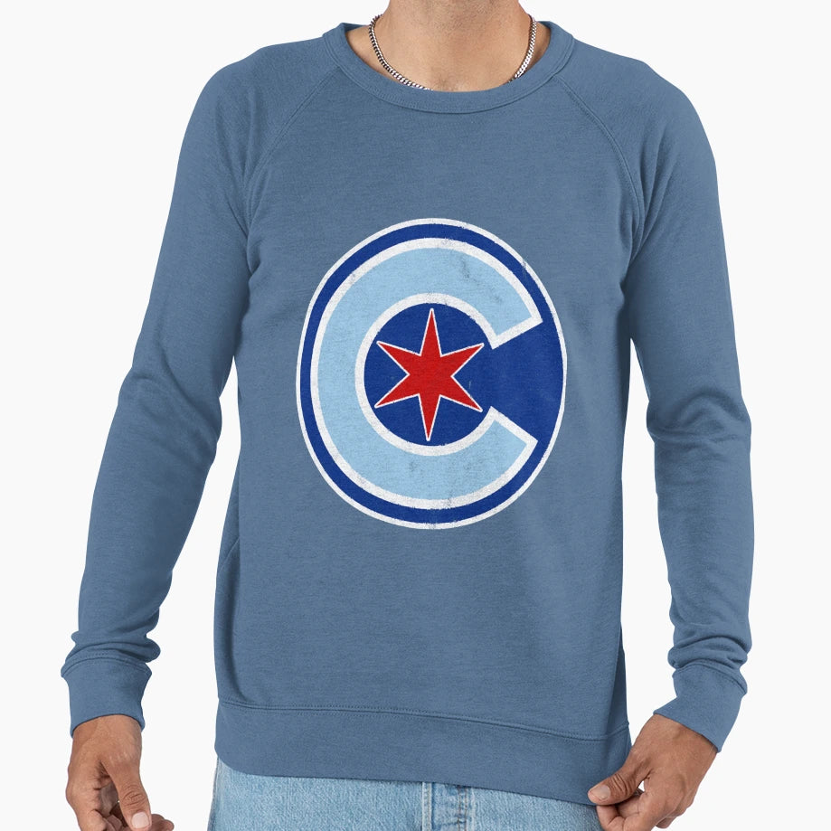 Chicago Wrigleyville Star Logo Sweatshirt - Fun Novelty Design for Adults - T-Shirt, Sweatshirt, Hoodie