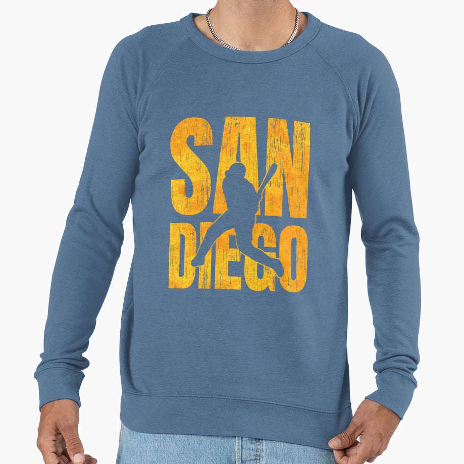 San Diego Basball Batter Sweatshirt - Aesthetic Graphic for Adults - T-Shirt, Sweatshirt, Hoodie