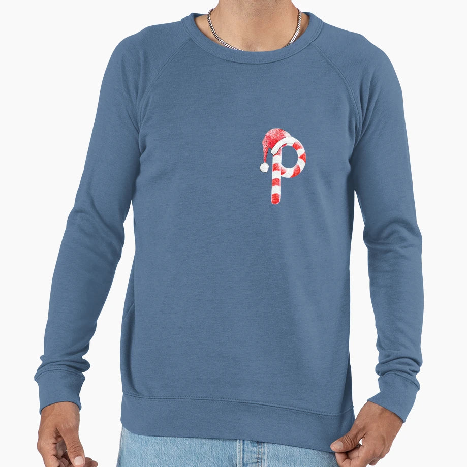 Candy Cane Letter P Santa Sweatshirt - Novelty Apparel for Adults - T-Shirt, Sweatshirt, Hoodie
