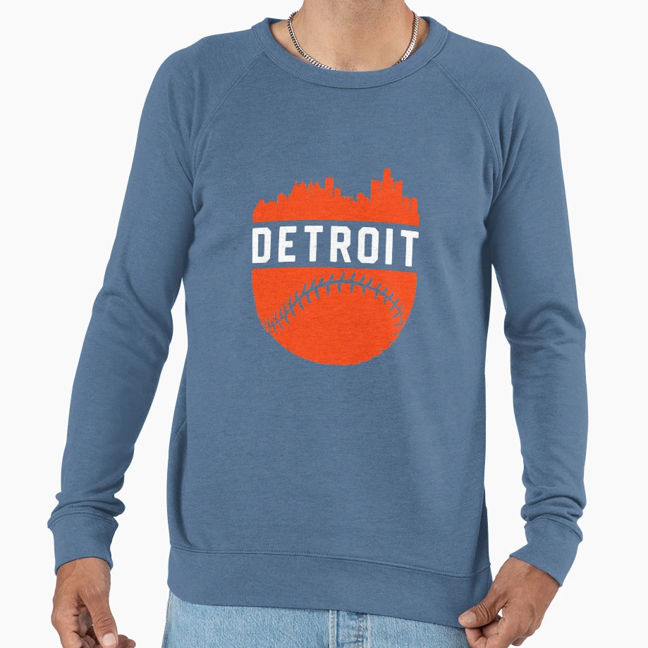 Downtown Detroit Michigan Skyline Sweatshirt - Minimalist Print Men Women - T-Shirt, Sweatshirt, Hoodie