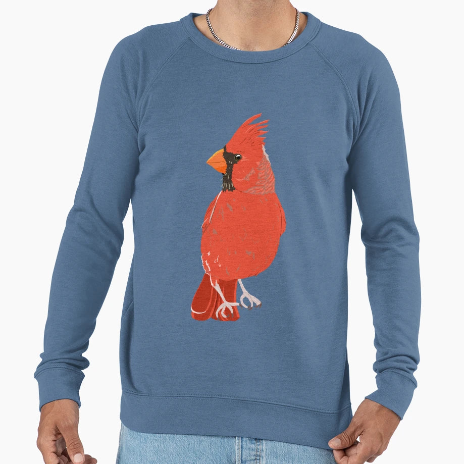 Red Cardinal Bird Sweatshirt - Casual Everyday Wear Men Women - T-Shirt, Sweatshirt, Hoodie