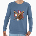 American Flag Baseball Sweatshirt - Fun Novelty Design Men Women - T-Shirt, Sweatshirt, Hoodie