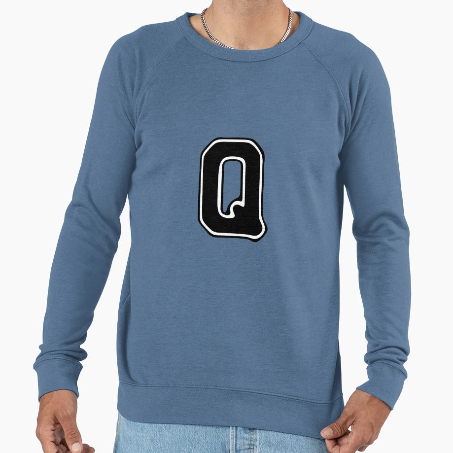 Bold Grooveline Letter Q Varsity Sweatshirt - Graphic Print for Adults - T-Shirt, Sweatshirt, Hoodie