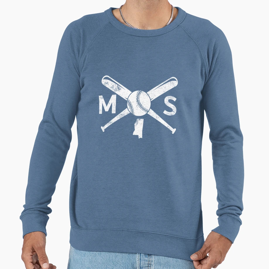 Mississippi Baseball Love Ms Baseball Sweatshirt - Trendy Graphic Unisex - T-Shirt, Sweatshirt, Hoodie