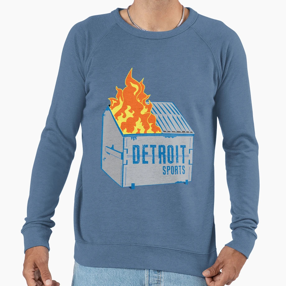 Detroit Sports Dumpster Fire Sweatshirt - Casual Everyday Wear Unisex - T-Shirt, Sweatshirt, Hoodie