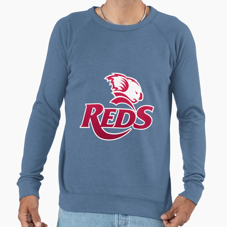 Qld Reds Rugby Sweatshirt - Custom Art Print Men Women - T-Shirt, Sweatshirt, Hoodie