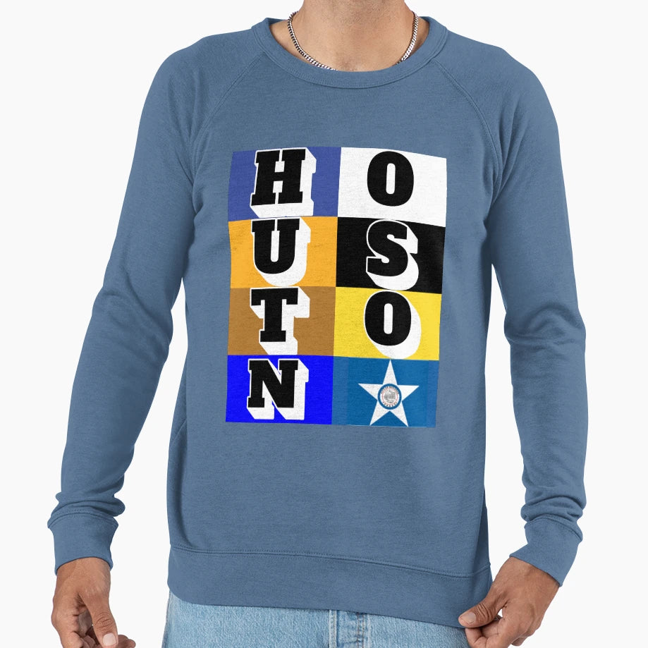 Houston Typography Sweatshirt - Custom Art Print Men Women - T-Shirt, Sweatshirt, Hoodie