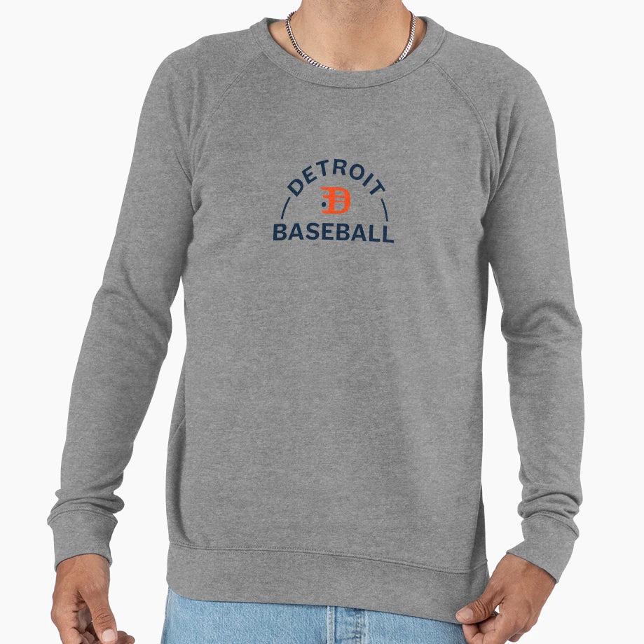 Detroit Baseball Badge Blue Orange Sweatshirt - Streetwear Style Men Women - T-Shirt, Sweatshirt, Hoodie