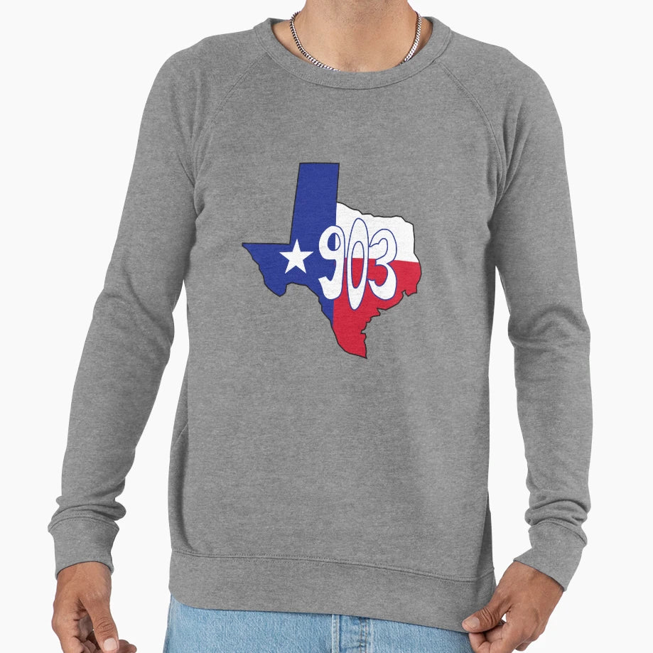 Hand Drawn Texas Flag 903 Area Code Sweatshirt - Trendy Graphic Men Women - T-Shirt, Sweatshirt, Hoodie