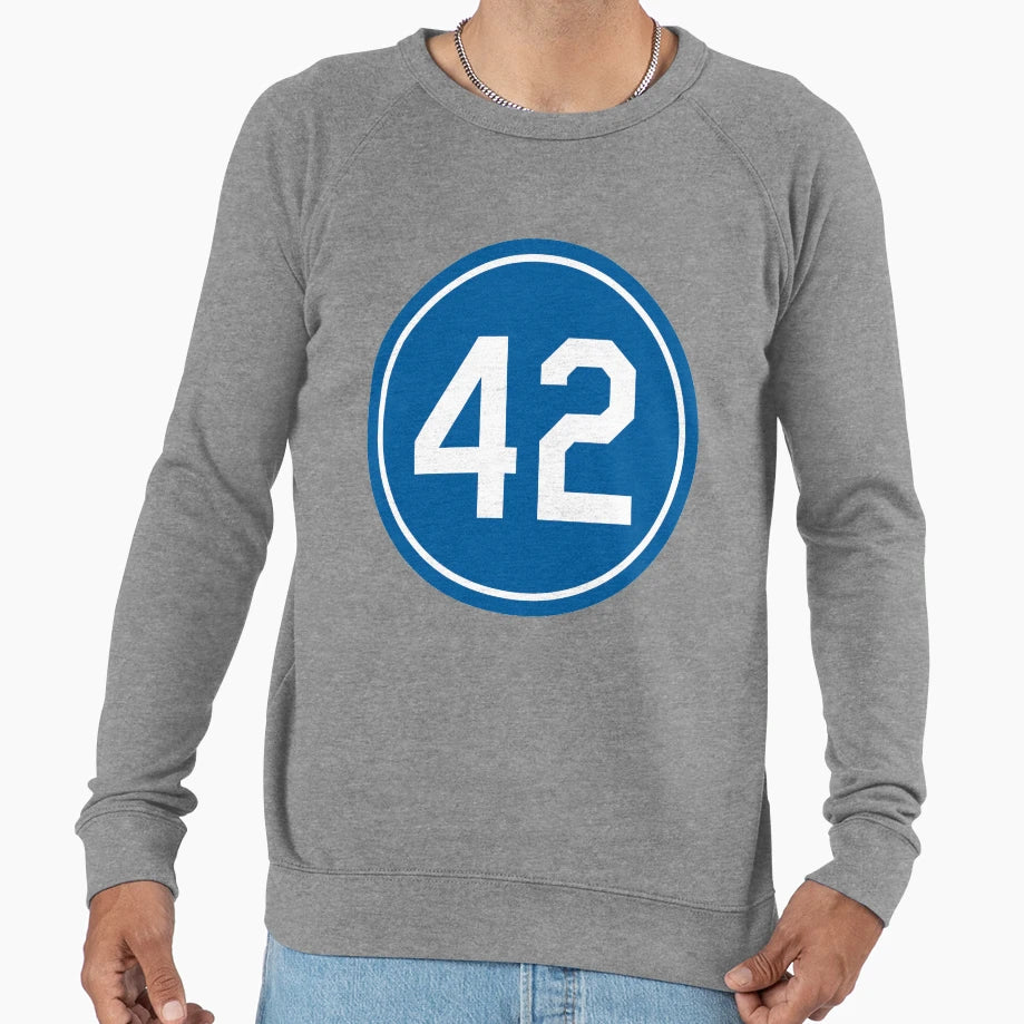 Jackie Robinson 42 Jersey Number Sweatshirt - Aesthetic Graphic Men Women - T-Shirt, Sweatshirt, Hoodie