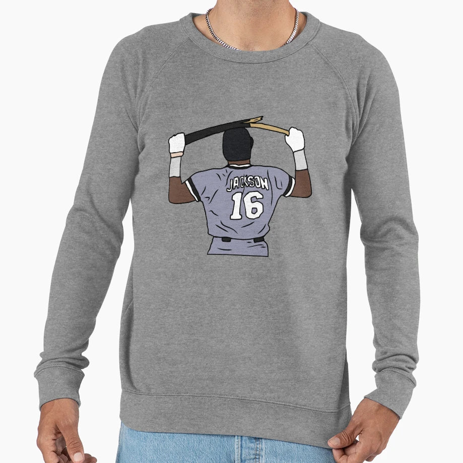 Bo Jackson Breaking Bat Sweatshirt - Casual Everyday Wear for Adults - T-Shirt, Sweatshirt, Hoodie